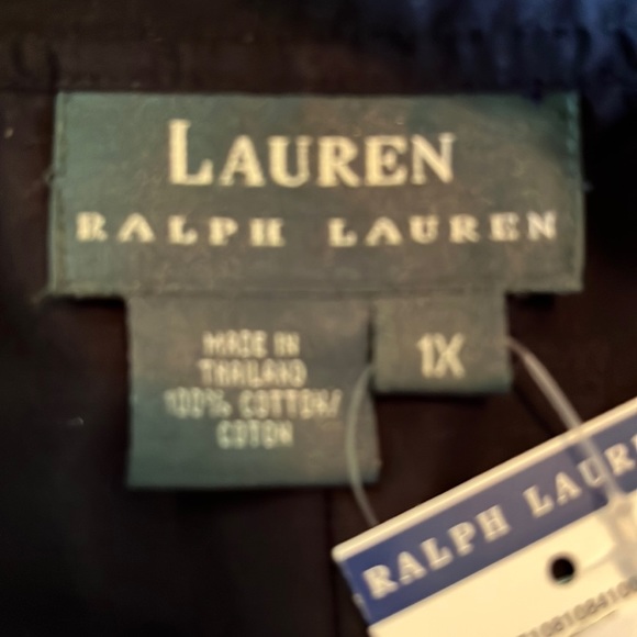 RALPH LAUREN Size 1X Button Front 100% Cotton Blouse RLL Logo Embroidered $148 - Picture 14 of 15